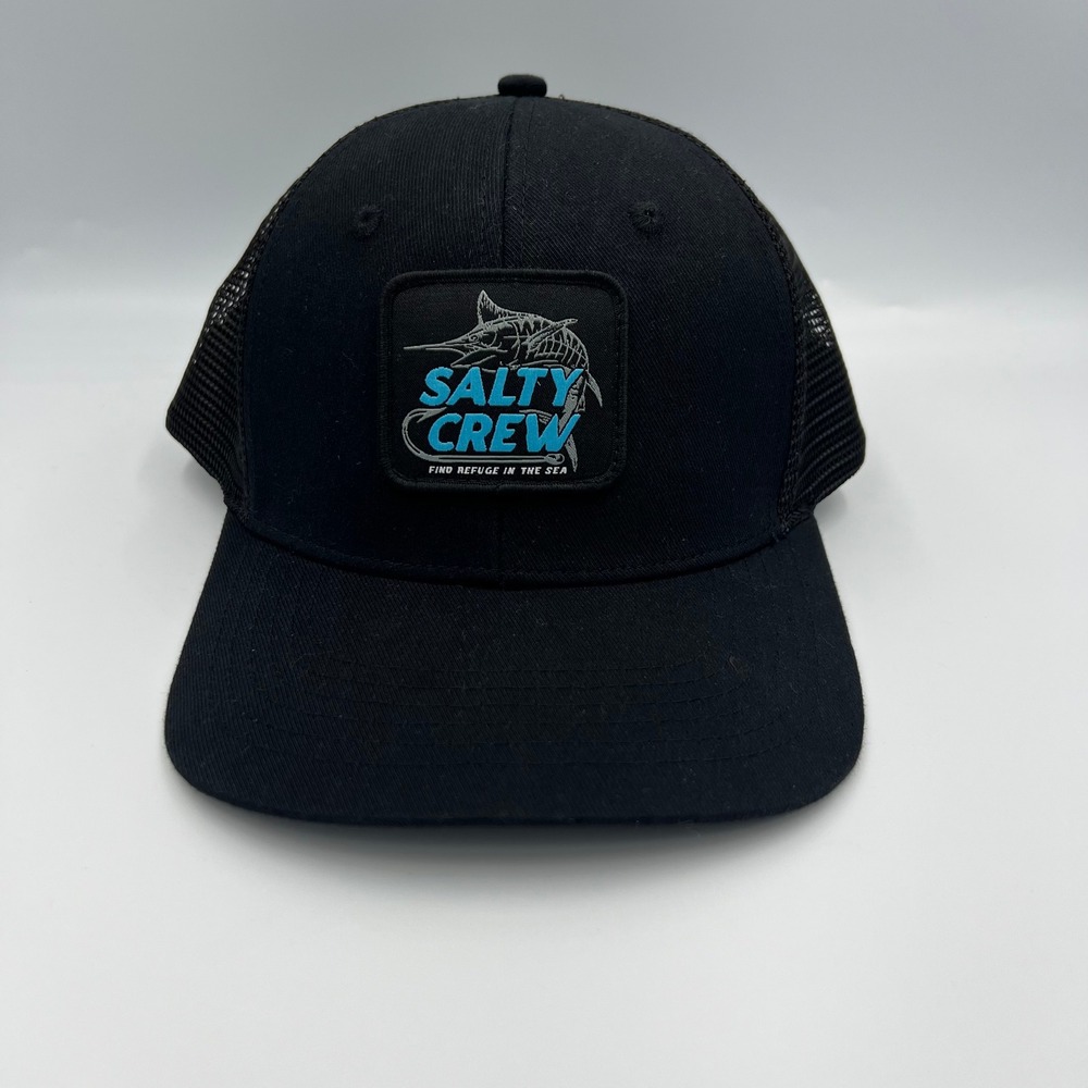 Salty Crew Marlin Trucker Hat Cap Black One Size Fishing Surf‎ Skateboard